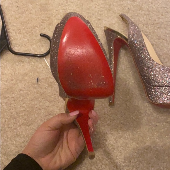 Christian Louboutin glitter slingback pumps - Picture 3 of 6